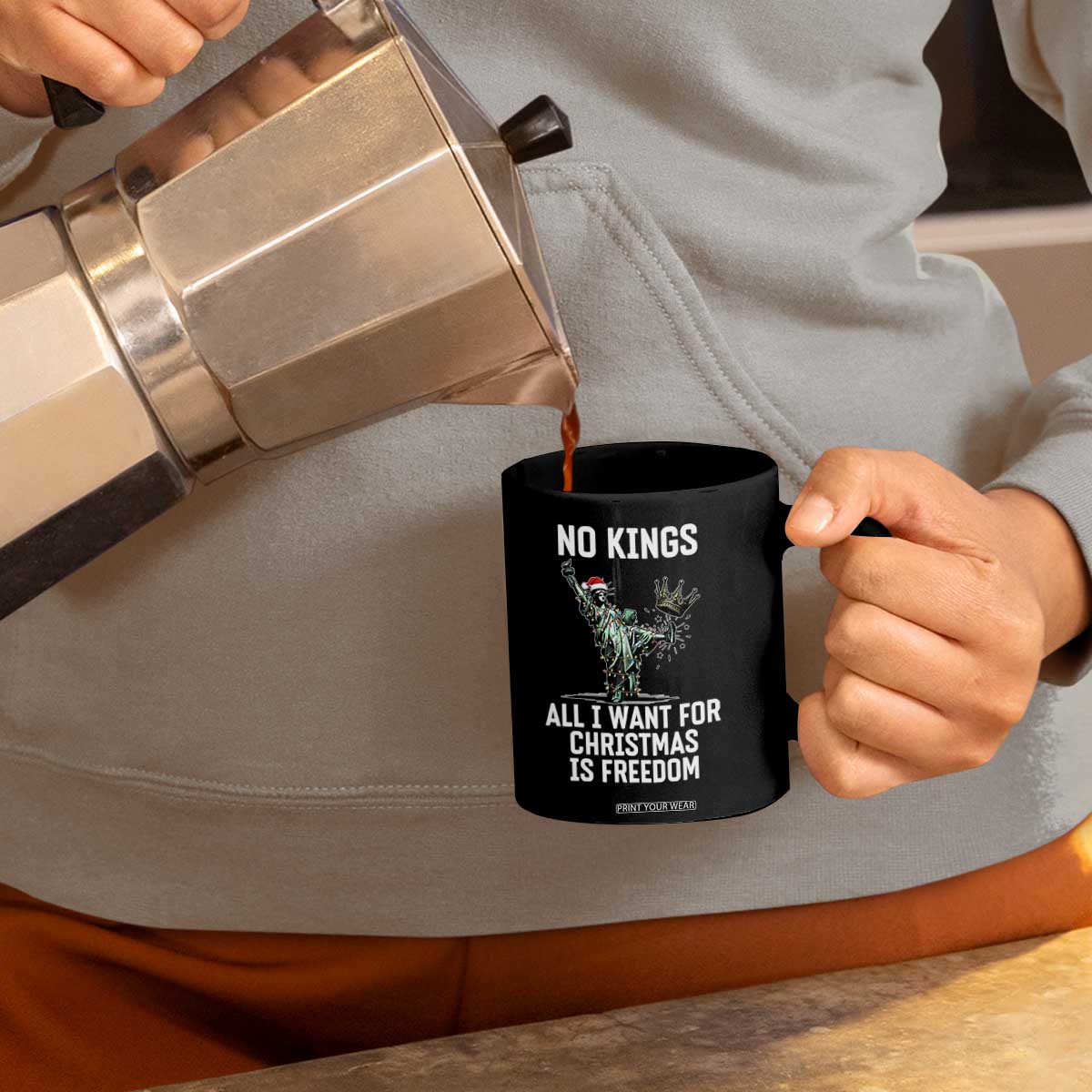 No Kings Coffee Mug All I Want For Christmas Is Freedom - Print Your Wear