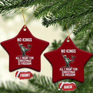 No Kings Ceramic Ornament All I Want For Xmas Is Freedom - Print Your Wear