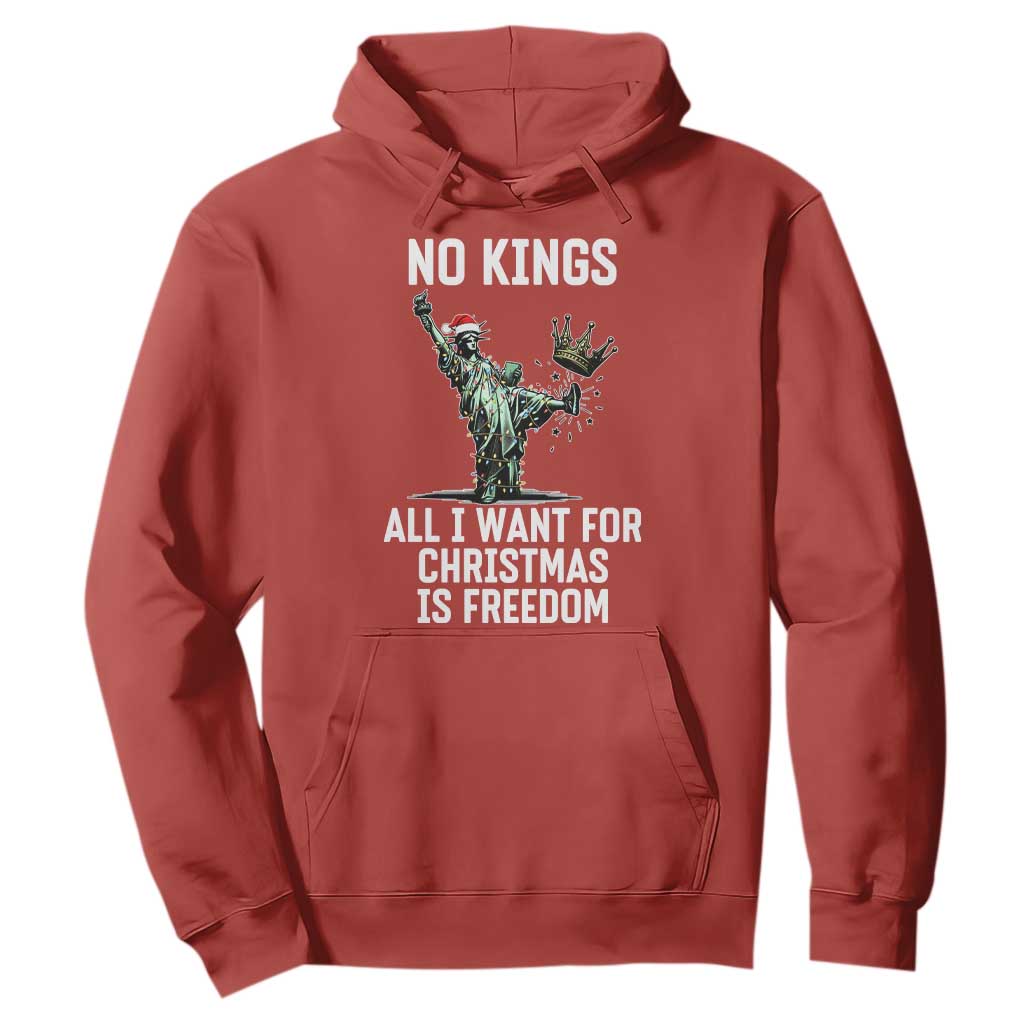 No Kings Hoodie All I Want For Christmas Is Freedom TS14 Red Print Your Wear