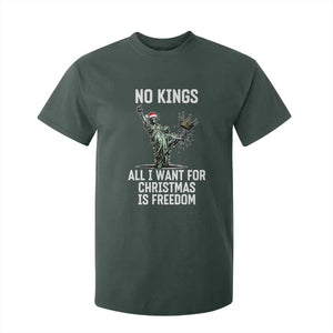 No Kings T Shirt For Kid All I Want For Christmas Is Freedom TS14 Dark Forest Green Print Your Wear