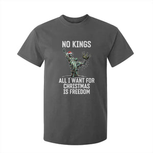 No Kings T Shirt For Kid All I Want For Christmas Is Freedom TS14 Dark Heather Print Your Wear