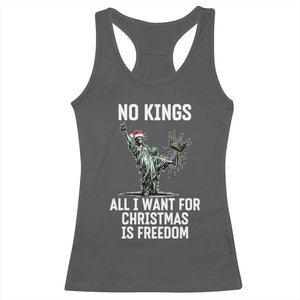 No Kings Racerback Tank Top All I Want For Christmas Is Freedom TS14 Dark Heather Print Your Wear