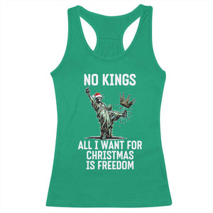 No Kings Racerback Tank Top All I Want For Christmas Is Freedom TS14 Irish Green Print Your Wear