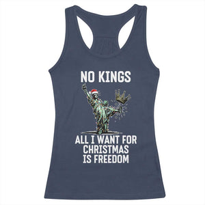No Kings Racerback Tank Top All I Want For Christmas Is Freedom TS14 Navy Print Your Wear
