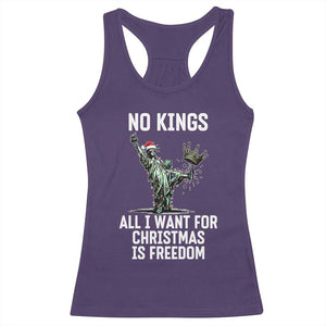 No Kings Racerback Tank Top All I Want For Christmas Is Freedom TS14 Purple Print Your Wear