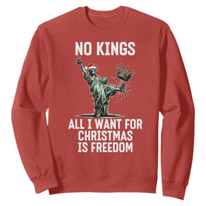 No Kings Sweatshirt All I Want For Christmas Is Freedom TS14 Red Print Your Wear