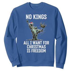 No Kings Sweatshirt All I Want For Christmas Is Freedom TS14 Royal Blue Print Your Wear