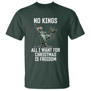 No Kings T Shirt All I Want For Christmas Is Freedom TS14 Dark Forest Green Print Your Wear