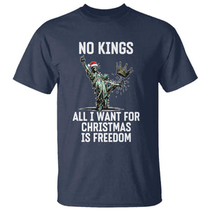 No Kings T Shirt All I Want For Christmas Is Freedom TS14 Navy Print Your Wear