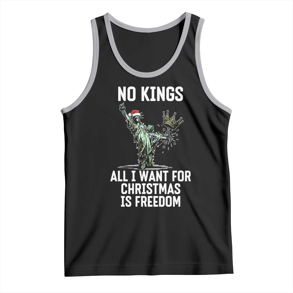 No Kings Tank Top All I Want For Christmas Is Freedom TS14 Black Athletic Heather Print Your Wear