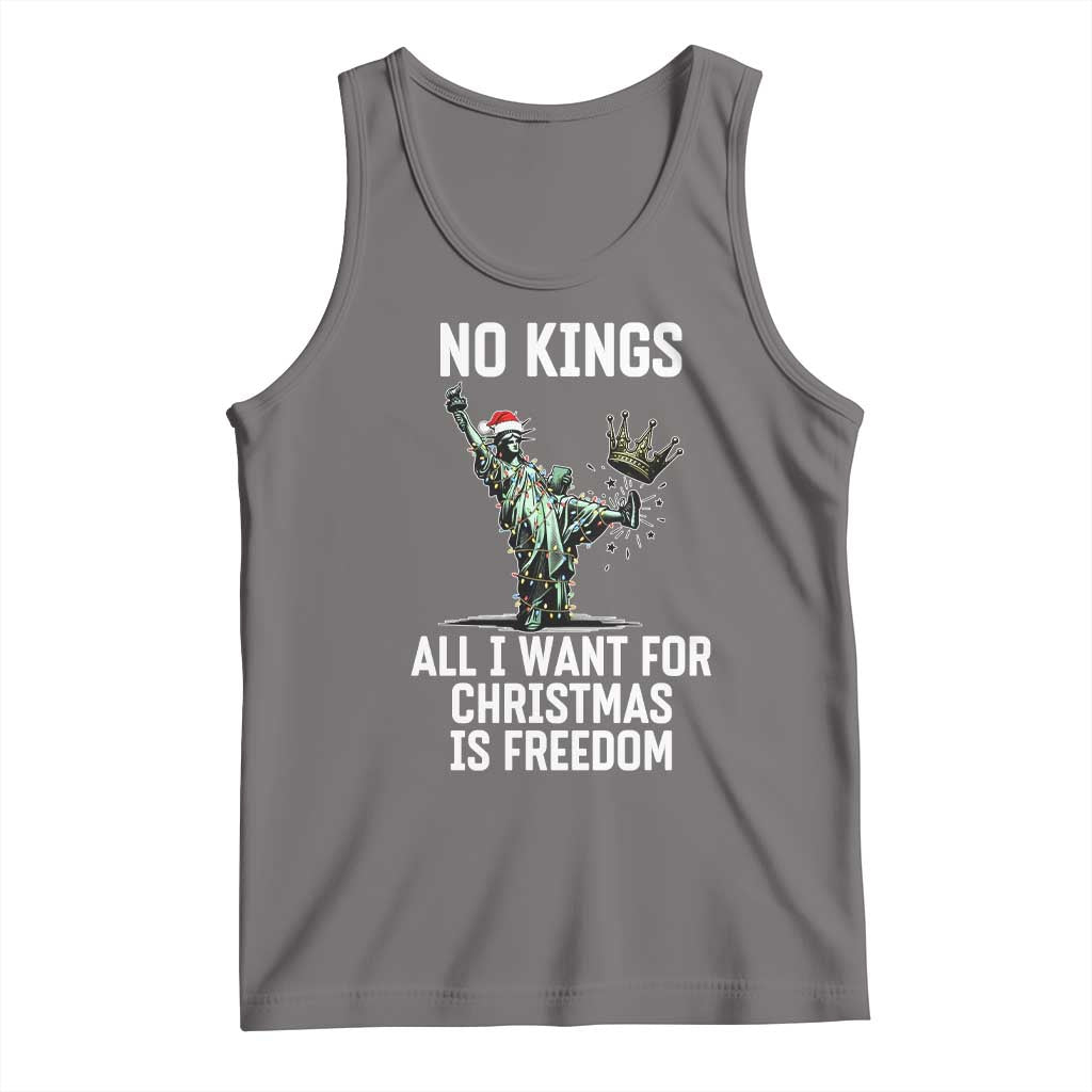 No Kings Tank Top All I Want For Christmas Is Freedom TS14 Deep Heather Print Your Wear