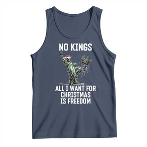 No Kings Tank Top All I Want For Christmas Is Freedom TS14 Navy Print Your Wear