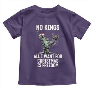 No Kings Toddler T Shirt All I Want For Christmas Is Freedom TS14 Purple Print Your Wear