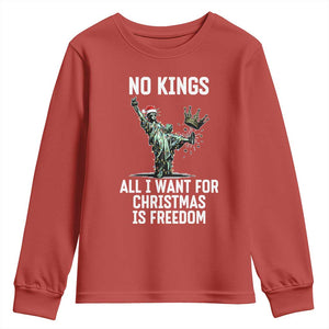 No Kings Youth Sweatshirt All I Want For Christmas Is Freedom TS14 Red Print Your Wear