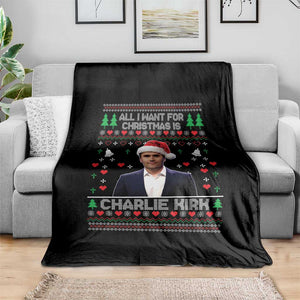 Charlie Kirk Christmas Throw Blanket Freedom Memorial Patriotic Christian Xmas - Print Your Wear