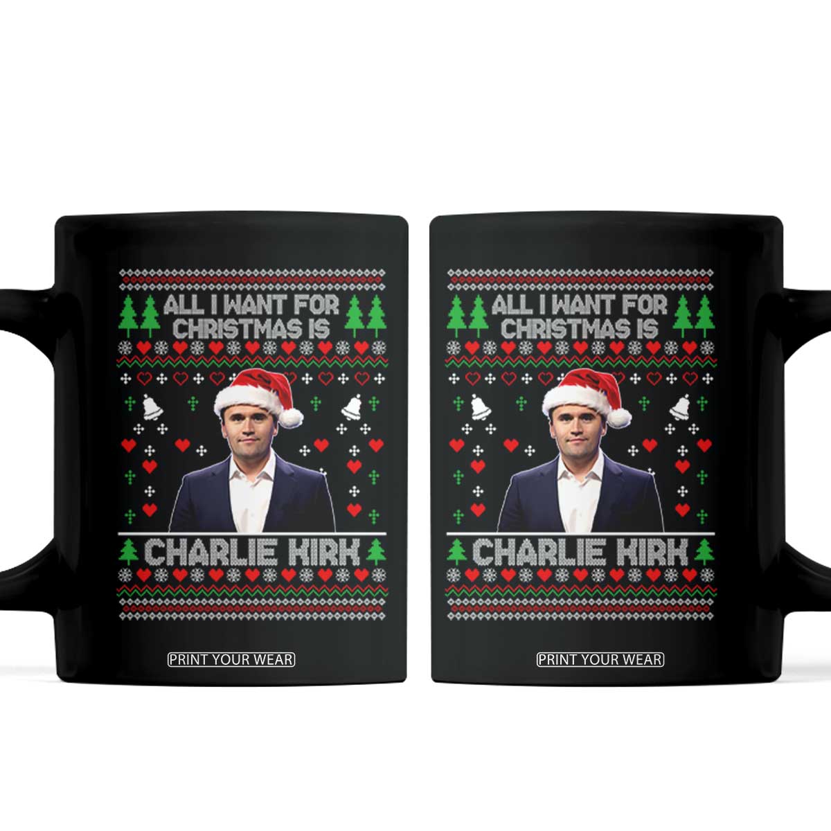 Charlie Kirk Christmas Coffee Mug Freedom Memorial Patriotic Christian Xmas - Print Your Wear