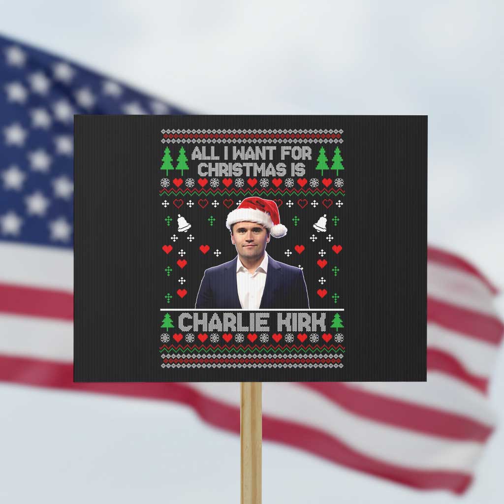 Charlie Kirk Christmas Protest Sign Freedom Memorial Patriotic Christian Xmas TS14 Horizontal 18" × 24" Black Print Your Wear