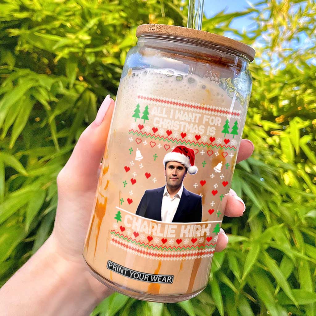 Charlie Kirk Christmas Glass Can Freedom Memorial Patriotic Christian Xmas TS14 Black Print Your Wear