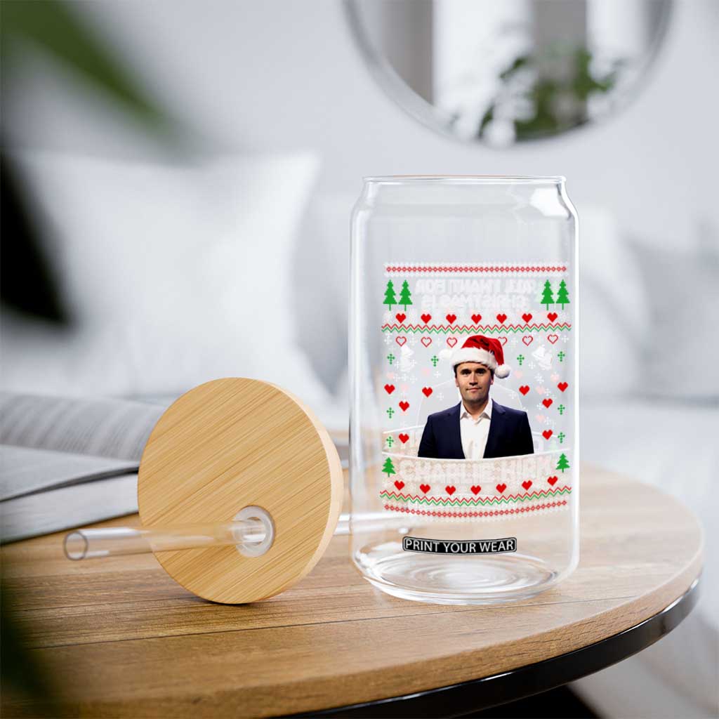 Charlie Kirk Christmas Glass Can Freedom Memorial Patriotic Christian Xmas - Print Your Wear