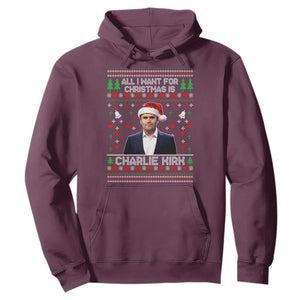Charlie Kirk Christmas Hoodie Freedom Memorial Patriotic Christian Xmas TS14 Maroon Print Your Wear
