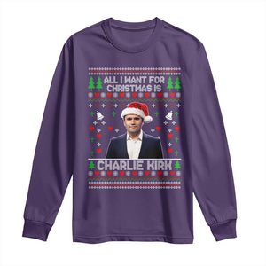 Charlie Kirk Christmas Long Sleeve Shirt Freedom Memorial Patriotic Christian Xmas TS14 Purple Print Your Wear