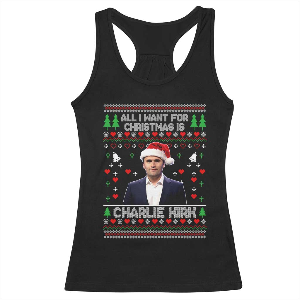 Charlie Kirk Christmas Racerback Tank Top Freedom Memorial Patriotic Christian Xmas - Print Your Wear