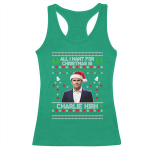 Charlie Kirk Christmas Racerback Tank Top Freedom Memorial Patriotic Christian Xmas TS14 Irish Green Print Your Wear