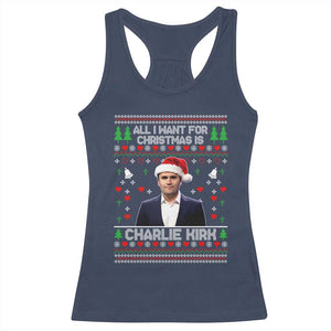 Charlie Kirk Christmas Racerback Tank Top Freedom Memorial Patriotic Christian Xmas TS14 Navy Print Your Wear
