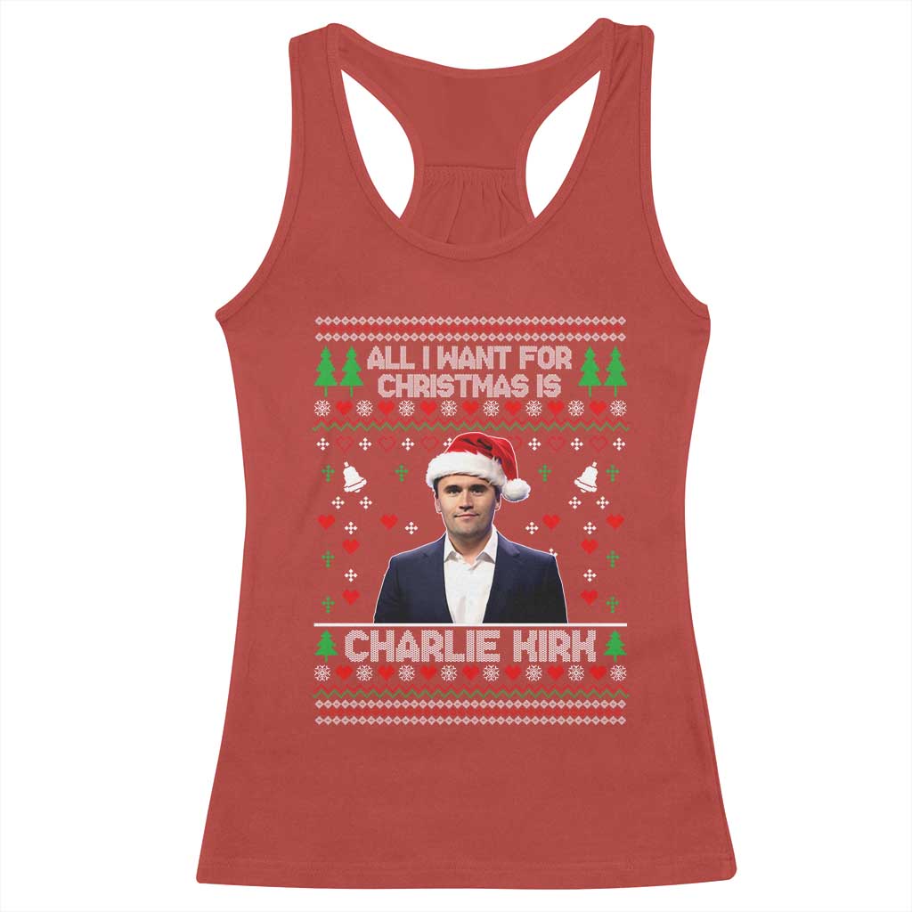 Charlie Kirk Christmas Racerback Tank Top Freedom Memorial Patriotic Christian Xmas TS14 Red Print Your Wear