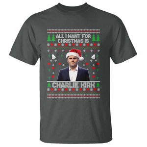 Charlie Kirk Christmas T Shirt Freedom Memorial Patriotic Christian Xmas TS14 Dark Heather Print Your Wear