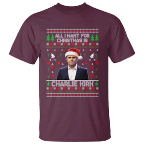 Charlie Kirk Christmas T Shirt Freedom Memorial Patriotic Christian Xmas TS14 Maroon Print Your Wear