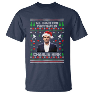 Charlie Kirk Christmas T Shirt Freedom Memorial Patriotic Christian Xmas TS14 Navy Print Your Wear