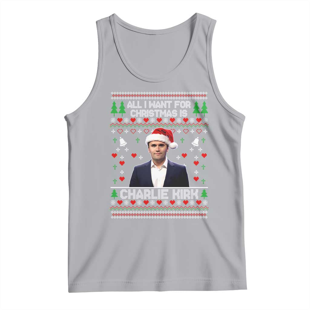 Charlie Kirk Christmas Tank Top Freedom Memorial Patriotic Christian Xmas TS14 Athletic Heather Print Your Wear