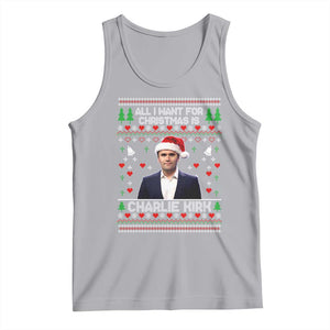 Charlie Kirk Christmas Tank Top Freedom Memorial Patriotic Christian Xmas - Print Your Wear