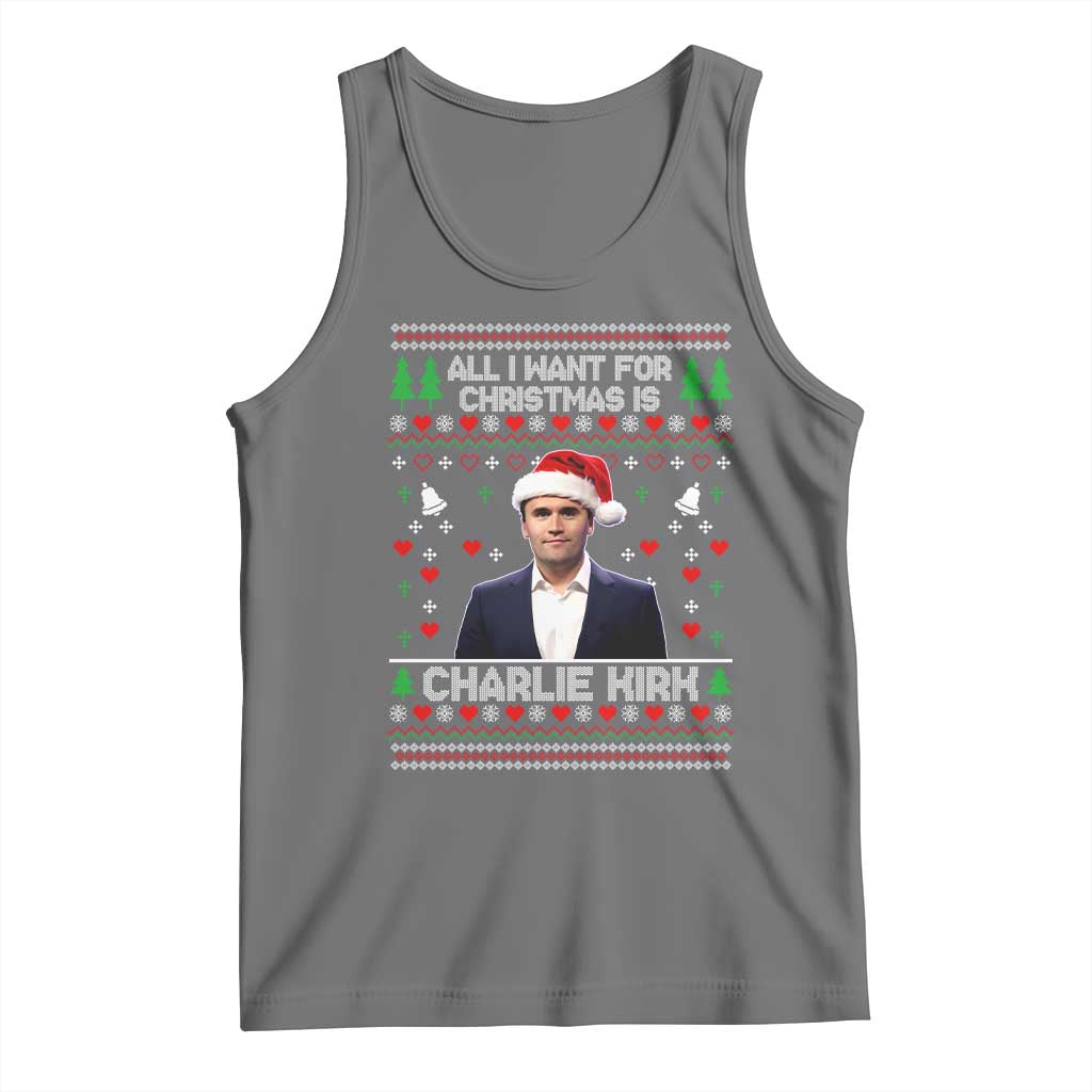 Charlie Kirk Christmas Tank Top Freedom Memorial Patriotic Christian Xmas TS14 Black Heather Print Your Wear