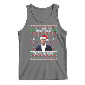 Charlie Kirk Christmas Tank Top Freedom Memorial Patriotic Christian Xmas TS14 Black Heather Print Your Wear