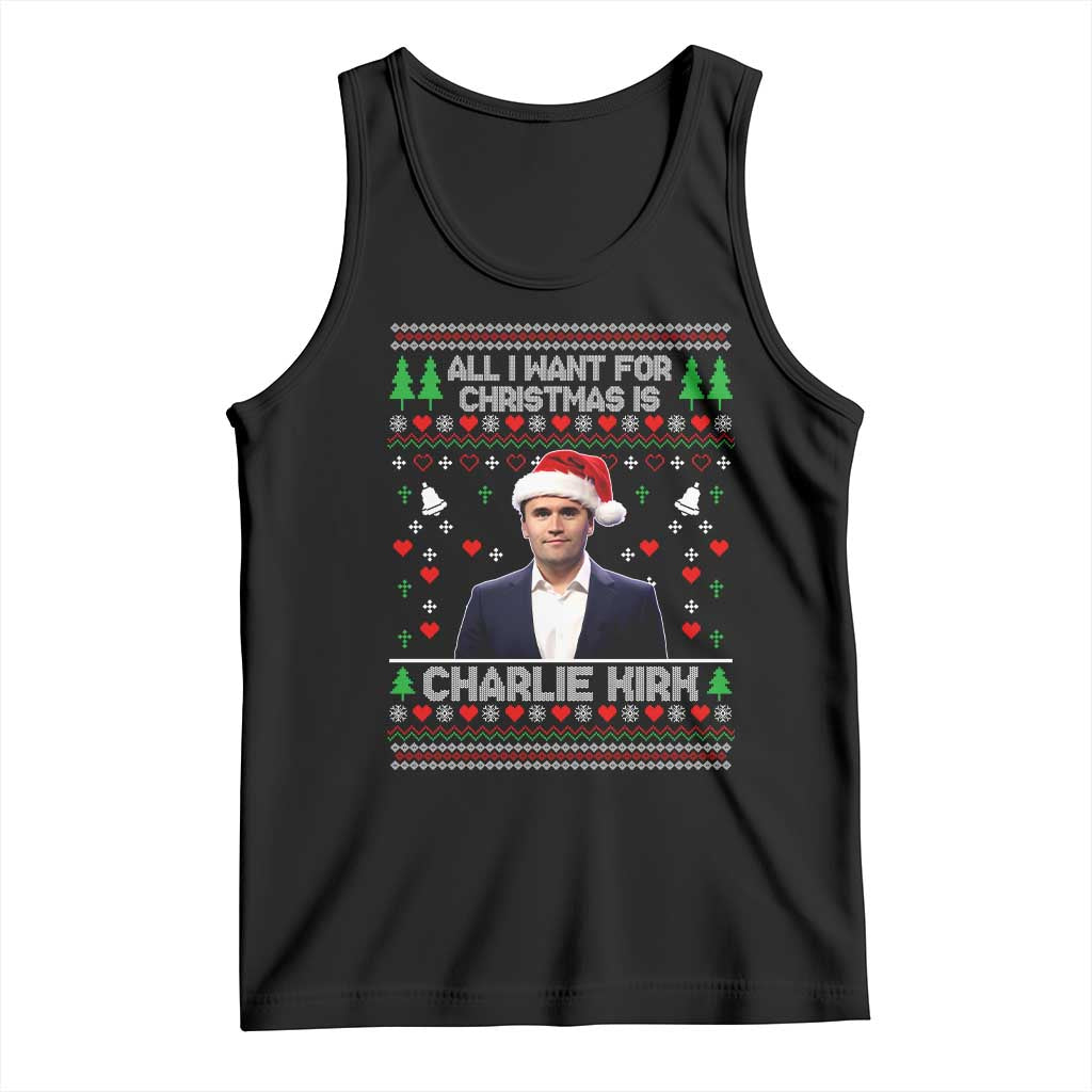 Charlie Kirk Christmas Tank Top Freedom Memorial Patriotic Christian Xmas - Print Your Wear