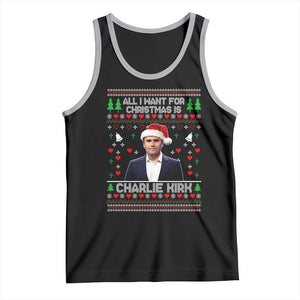 Charlie Kirk Christmas Tank Top Freedom Memorial Patriotic Christian Xmas - Print Your Wear