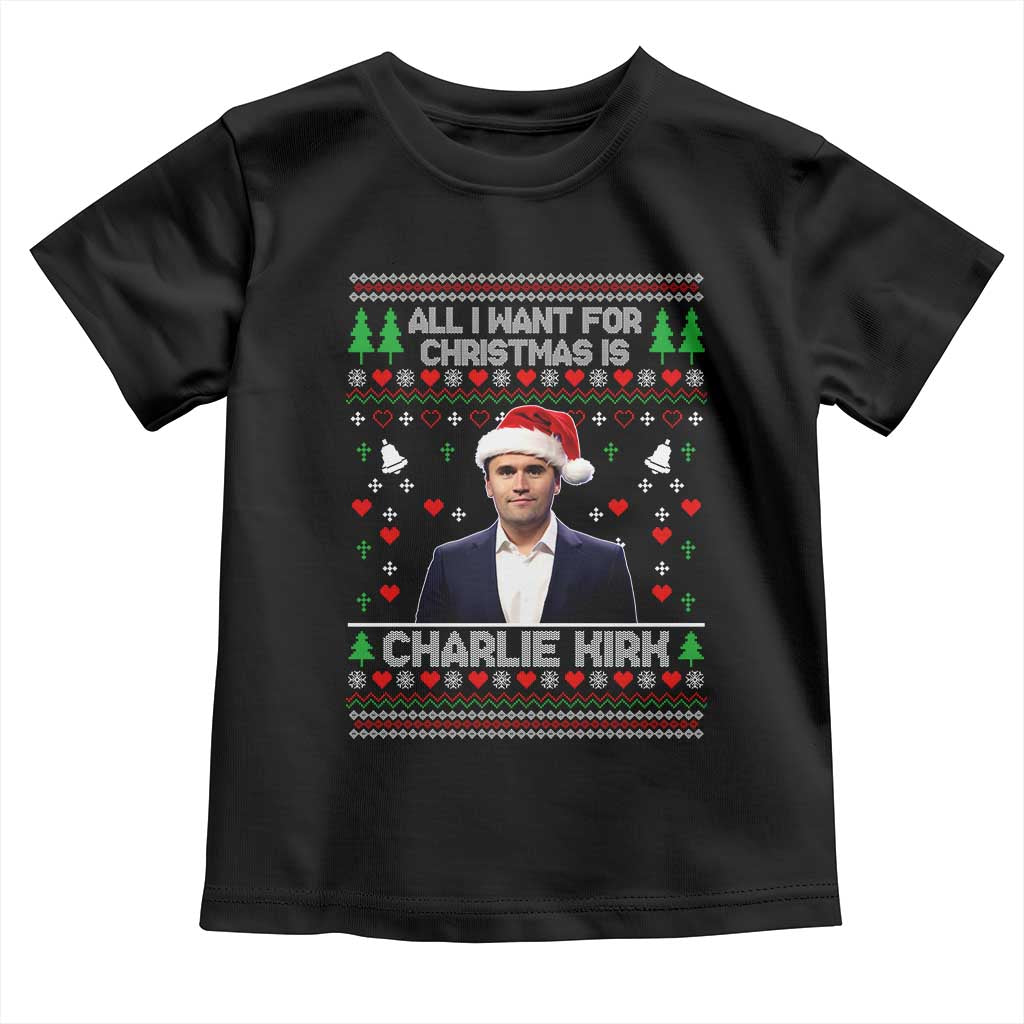 Charlie Kirk Christmas Toddler T Shirt Freedom Memorial Patriotic Christian Xmas - Print Your Wear
