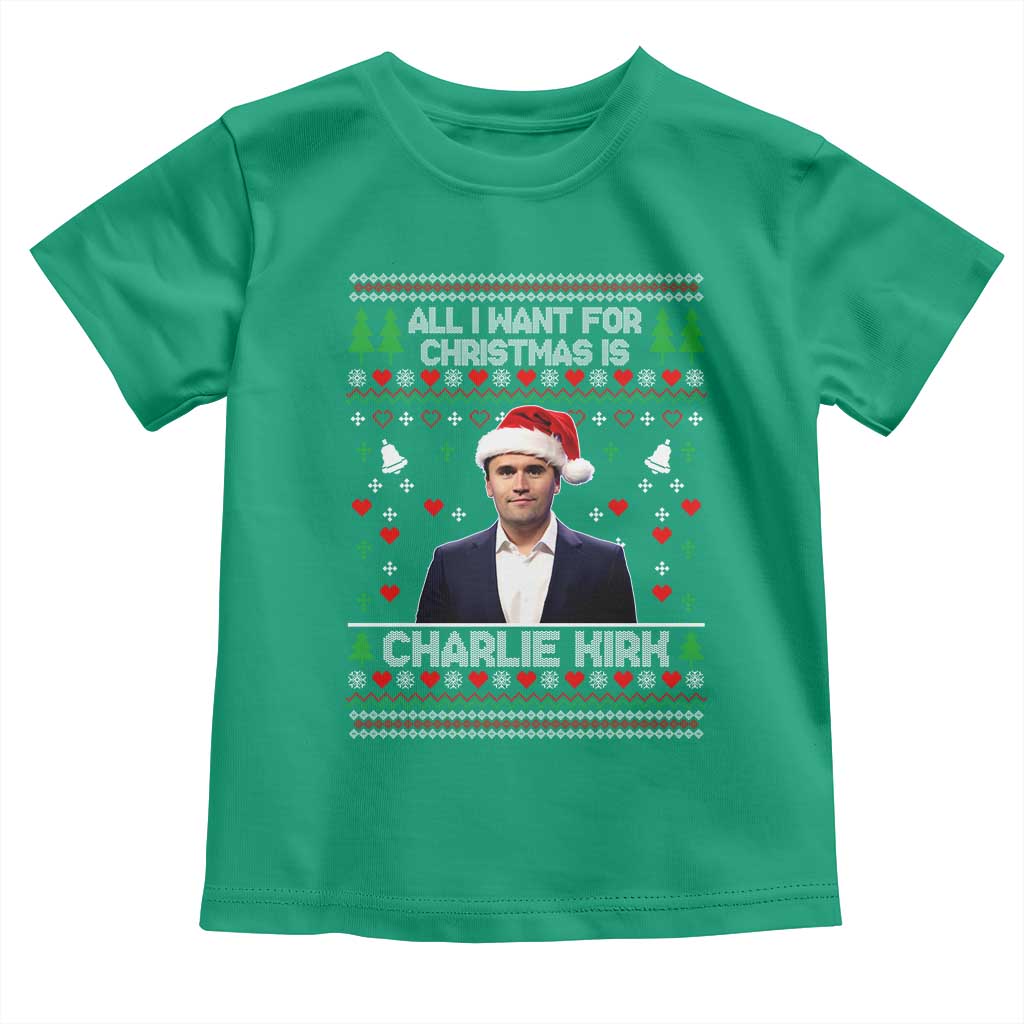 Charlie Kirk Christmas Toddler T Shirt Freedom Memorial Patriotic Christian Xmas TS14 Irish Green Print Your Wear