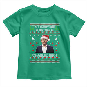 Charlie Kirk Christmas Toddler T Shirt Freedom Memorial Patriotic Christian Xmas TS14 Irish Green Print Your Wear