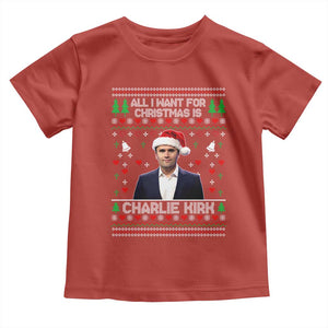 Charlie Kirk Christmas Toddler T Shirt Freedom Memorial Patriotic Christian Xmas TS14 Red Print Your Wear