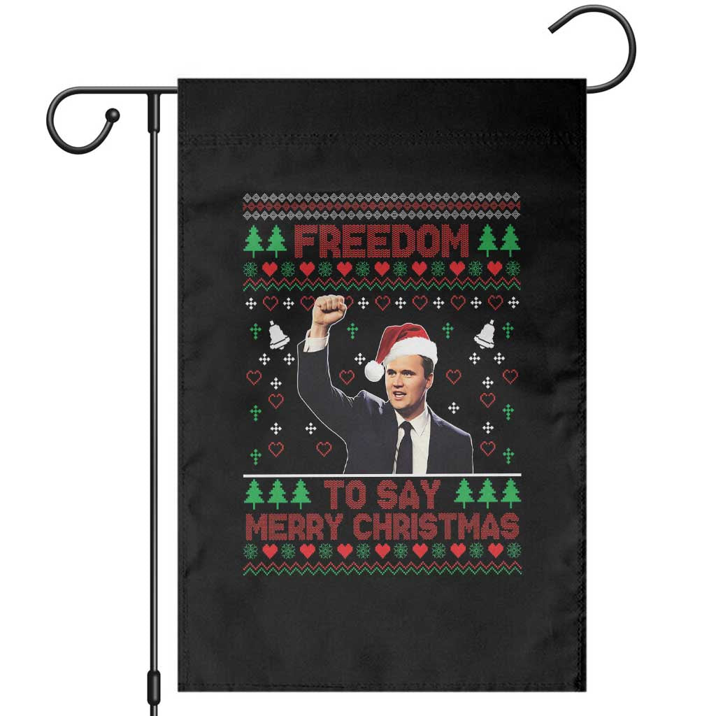 Charlie Kirk Christmas Garden Flag Freedom To Say Merry Christmas - Print Your Wear