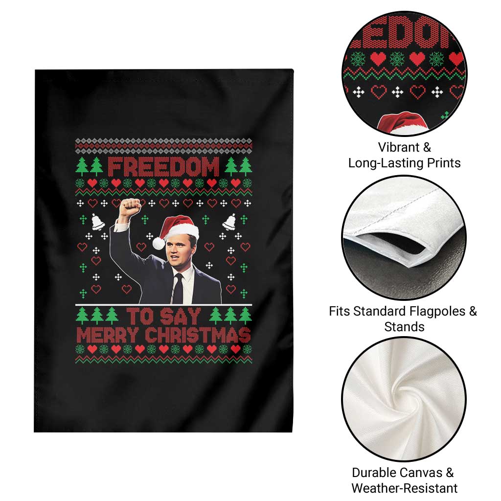 Charlie Kirk Christmas Garden Flag Freedom To Say Merry Christmas TS14 Print Your Wear