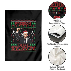 Charlie Kirk Christmas Garden Flag Freedom To Say Merry Christmas - Print Your Wear