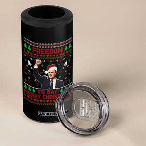 Charlie Kirk Christmas 4 in 1 Can Cooler Tumbler Freedom To Say Merry Christmas TS14 Print Your Wear
