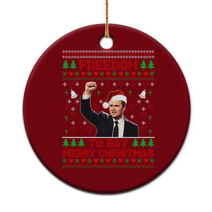 Charlie Kirk Xmas Ceramic Ornament Freedom To Say Merry Xmas TS14 1pc Red Print Your Wear