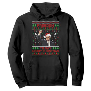 Charlie Kirk Christmas Hoodie Freedom To Say Merry Christmas TS14 Black Print Your Wear