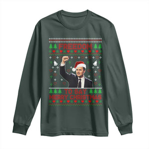 Charlie Kirk Christmas Long Sleeve Shirt Freedom To Say Merry Christmas TS14 Dark Forest Green Print Your Wear