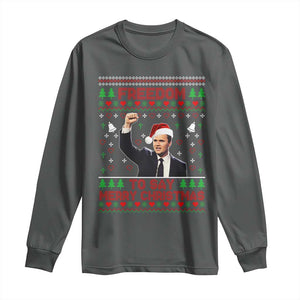 Charlie Kirk Christmas Long Sleeve Shirt Freedom To Say Merry Christmas TS14 Dark Heather Print Your Wear